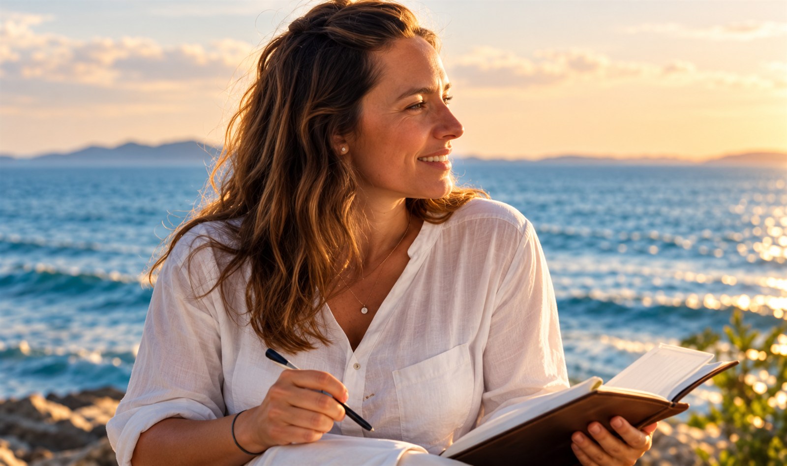 A practitioner reflecting by the sea